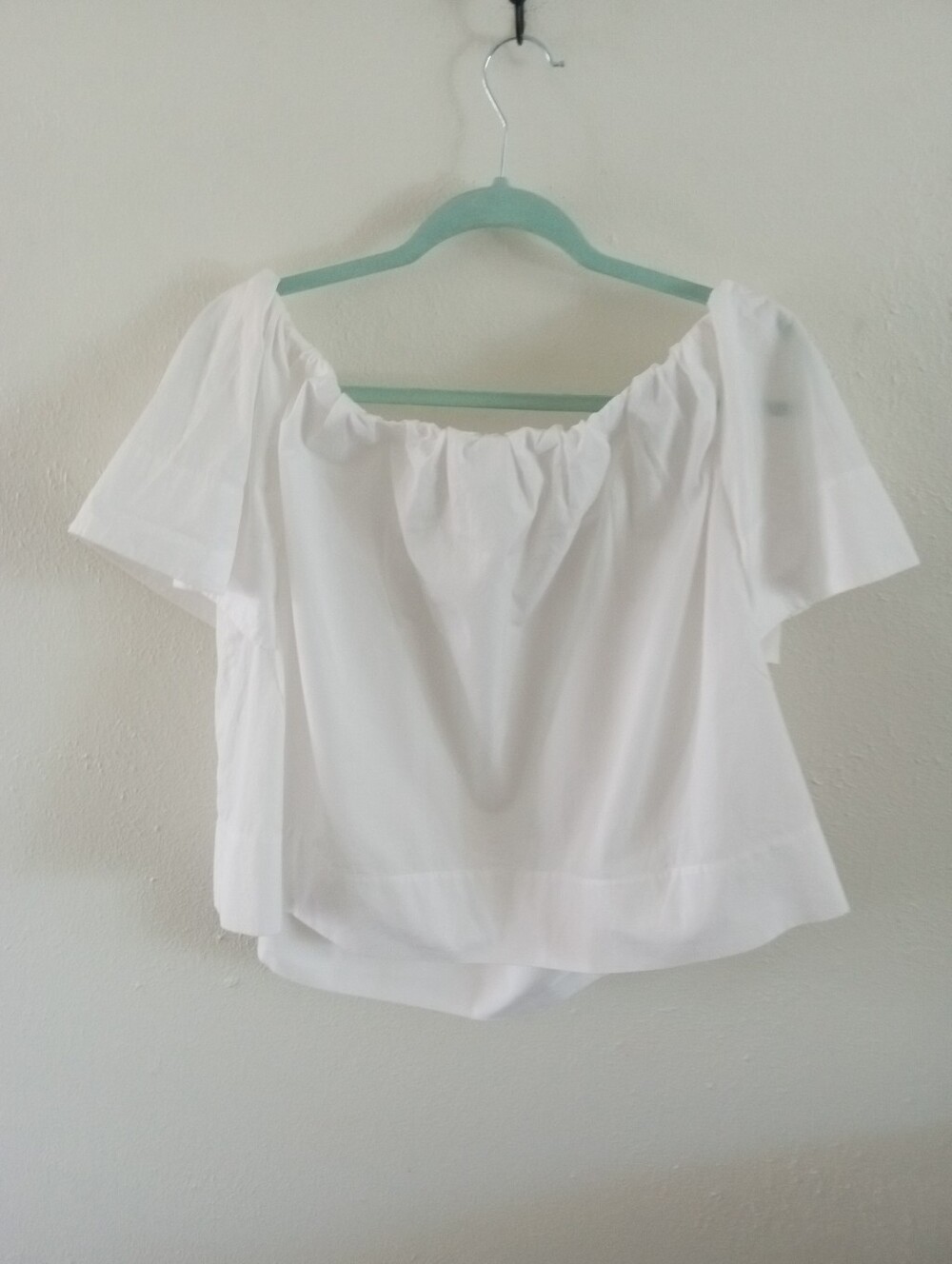 VINCE Off Shoulder Cotton Flare Sleeve Blouse | L - Picture 6 of 7